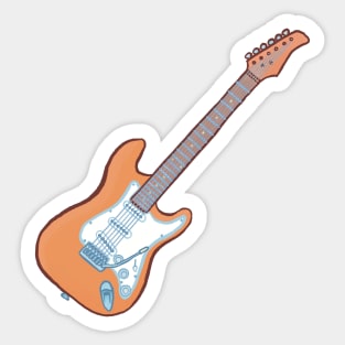 Orange electric guitar Sticker